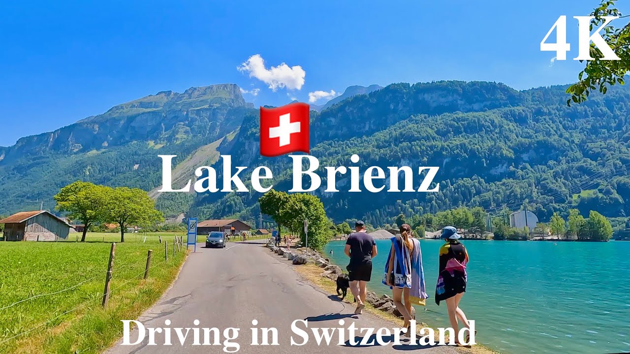 Lake Brienz, Switzerland - Drive with Relaxing Music 4K60 | Scenic Swiss Roads | Brienz-Interlaken