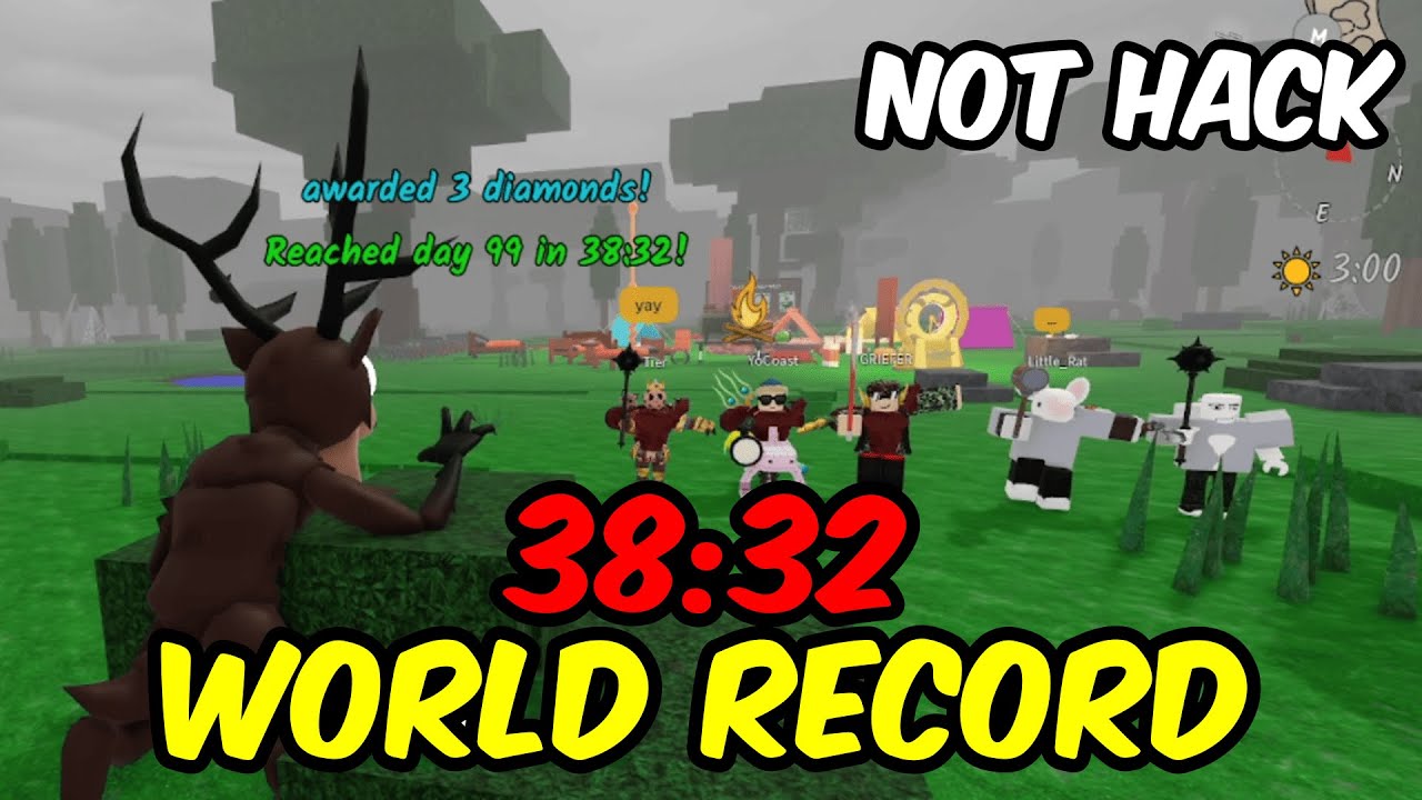 WORLD RECORD 38:32 5 Players Speedrun | 99 Nights in the Forest #99nightintheforest #roblox