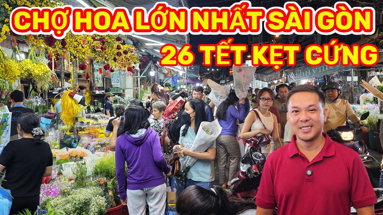 CHỢ HOA HỒ THỊ KỶ RẦN RẦN NHỘN NHỊP MUA BÁN TẾT CỰC KỲ ĐÔNG VUI || Nick Nguyen