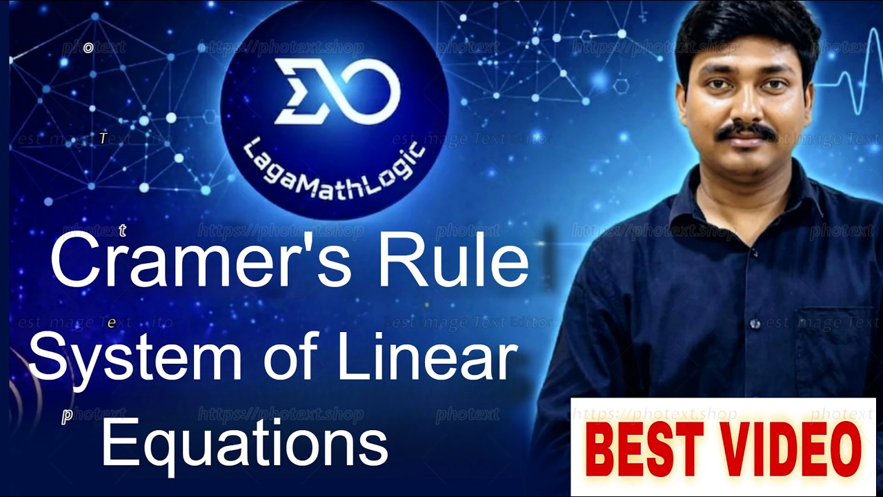 Solution of System of Linear Equations Using Cramer's Rule. For Class 11/12 and JEE Mains-Advance