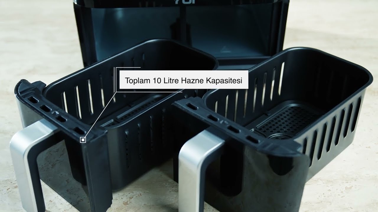 Yui M40 Maxifry Dokunmatik Ekran Çift Hazneli Airfryer ile Daha Pratik ve Sağlıklı Yemekler!