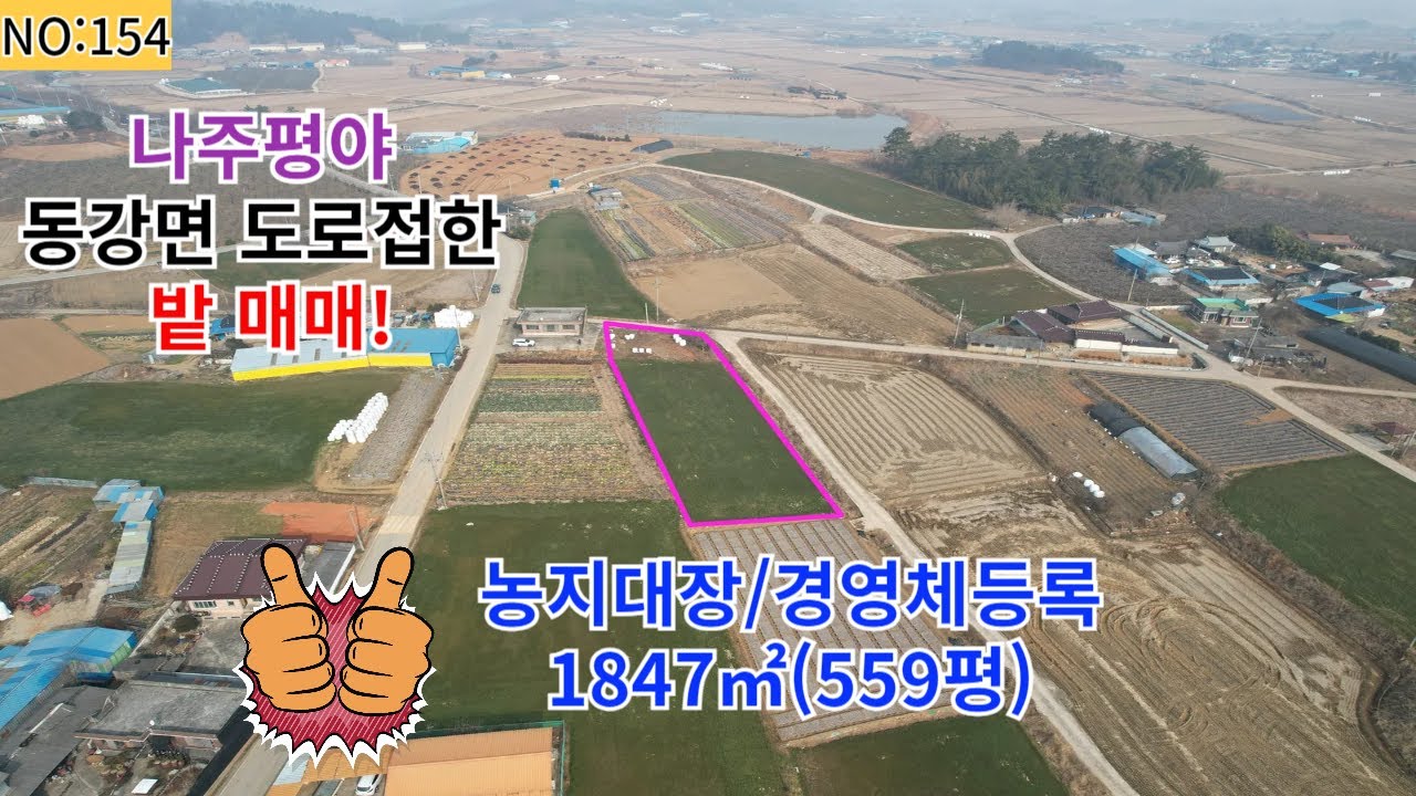N0.154 나주시 동강면 마을앞 도로접한 전 559평1847㎡매매가5,000*나라부동산이 가온부동산으로 상호만변경되었습니다