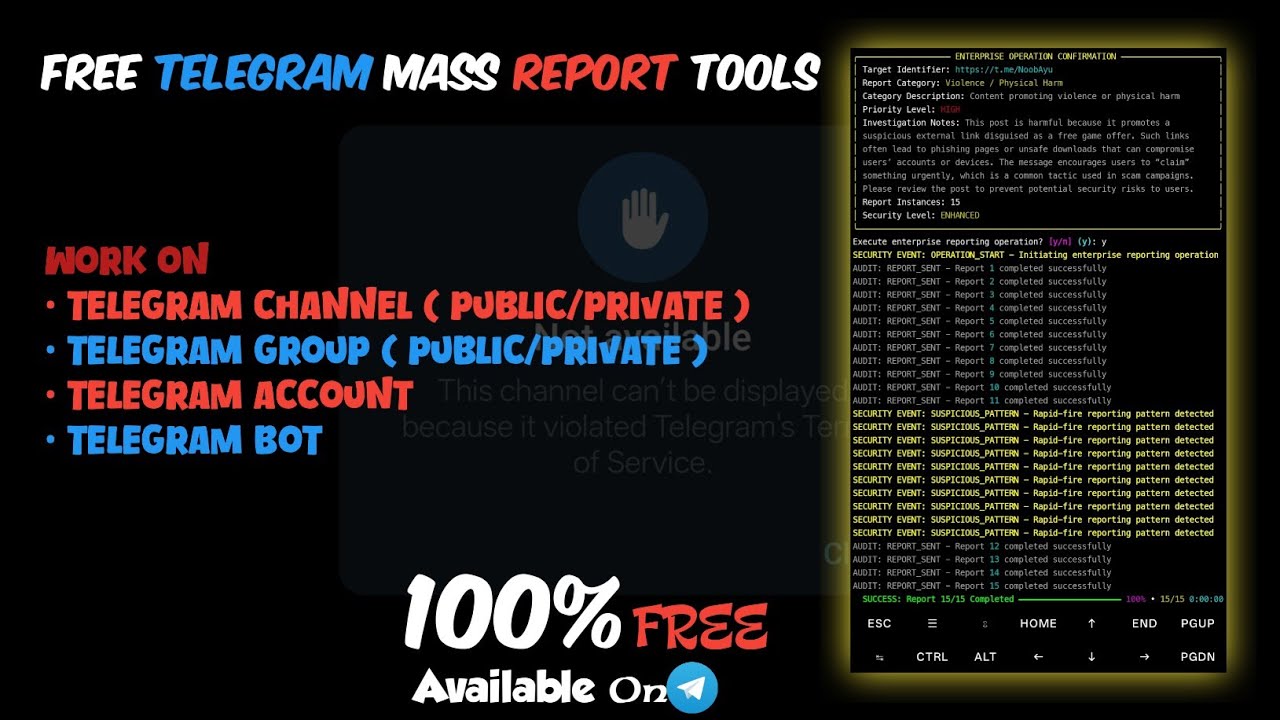 TELEGRAM MASS REPORT TOOLS | 100% FREE DOWNLOAD | HOW TO BAN TELEGRAM ACCOUNT