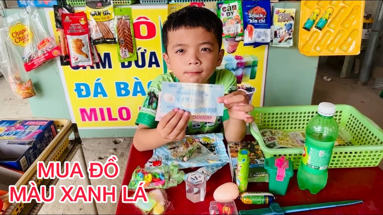 Mẹ Cho Đăng 70 Ngàn Mua Các Món Đồ Màu Xanh Lá Ở Tiệm Tạp Hóa Ăn Vặt Út Liễu Family