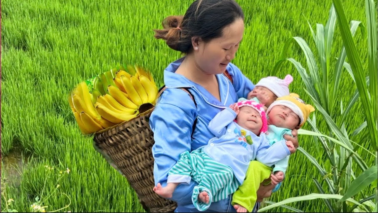 The single mother does not have enough milk to breastfeed and goes to another place to ask for milk.