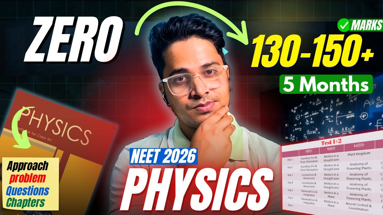NEET 2026 Physics in 5 Months: Zero to 150+ | How to Score 150+ in NEET Physics from Zero