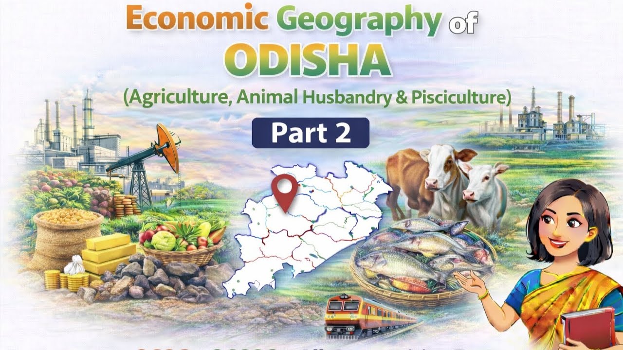 MCQs ECONOMIC GEOGRAPHY OF ODISHA /AGRICULTURE ,ANIMALHUSBANRY & PISCICULTURE/PART - 2/ #ossc #osssc