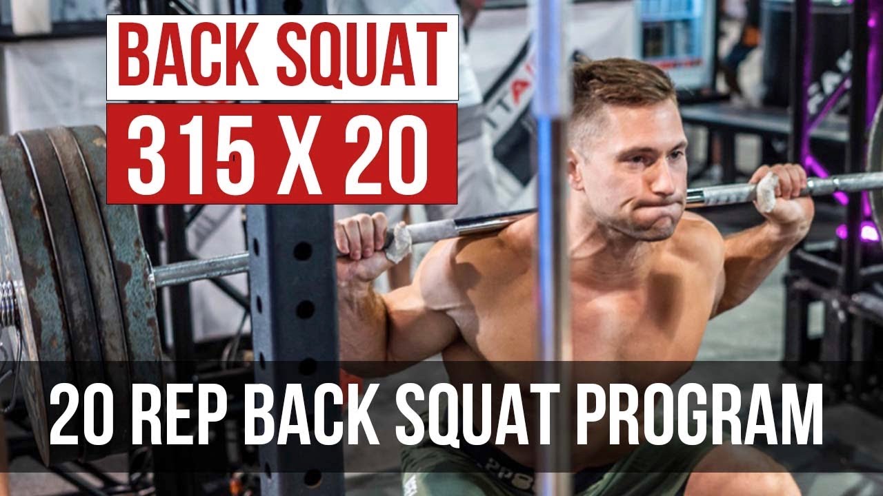 The Best Squat Program for Massive Legs and Thick Core - Back Squat 315 x 20 - 20 Rep Back Squat
