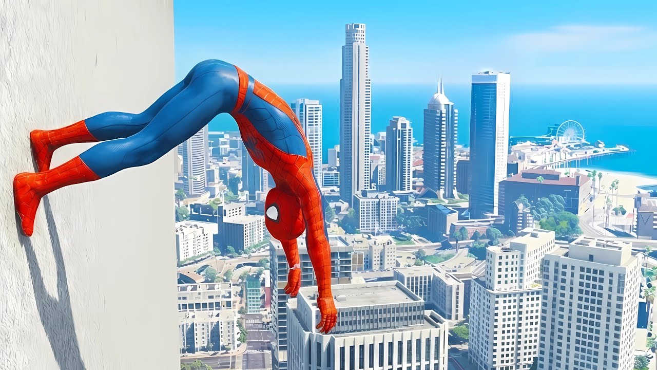 SPIDERMAN BRUTAL FALLS/JUMPS (GTA 5 Spider-Man Fails Compilation)