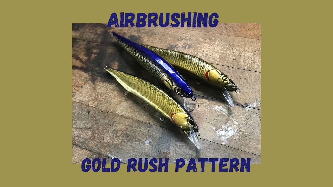 How to airbrush paint my GOLD RUSH pattern on custom jerkbaits