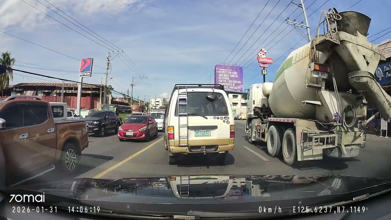 Davao City, Heavy traffic in Buhangin due to road damage. Jan 31, 2026