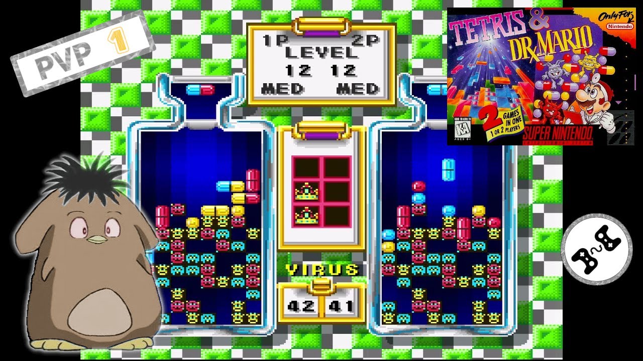 Tetris & Dr. Mario (SNES) -『vs 2P』Gameplay