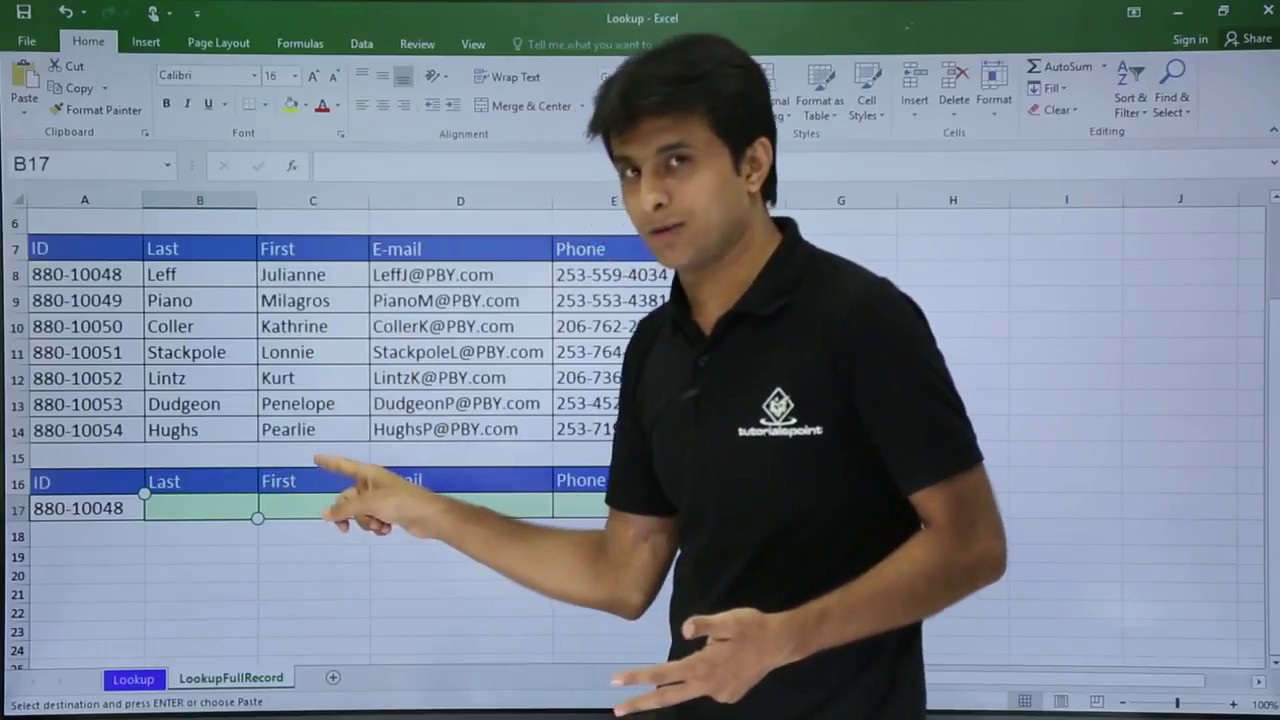 MS Excel - Lookup Function