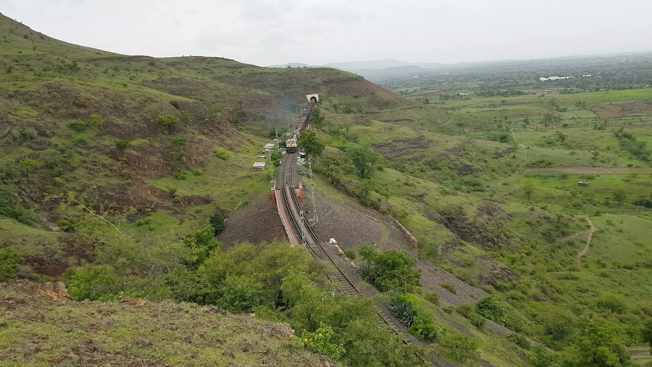 Indian Railway Goods Train Amazing View At Shindavne Ghat Section