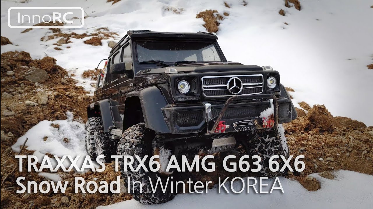 TRAXXAS TRX6 Benz AMG G63 6X6 RC Car On Snow Road In Winter KOREA