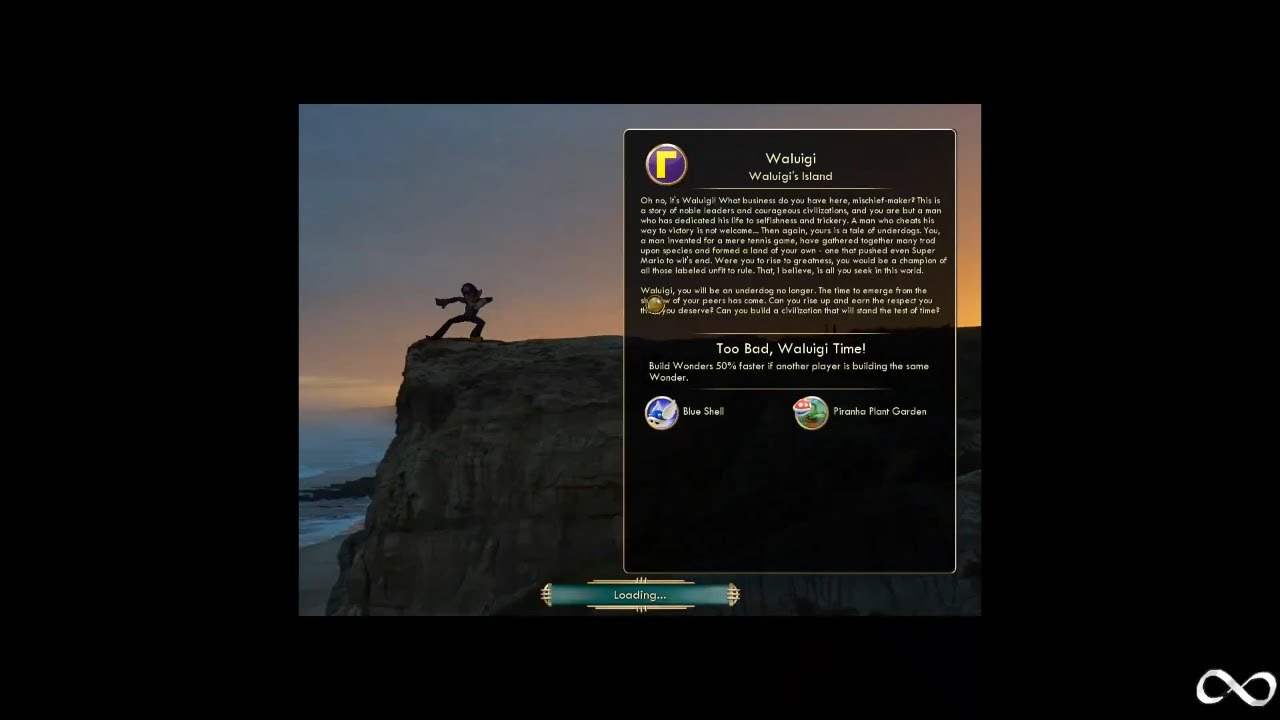 Sid Meier's Civilization V, Waluigi of Waluigi's Island Playthrough (mod)
