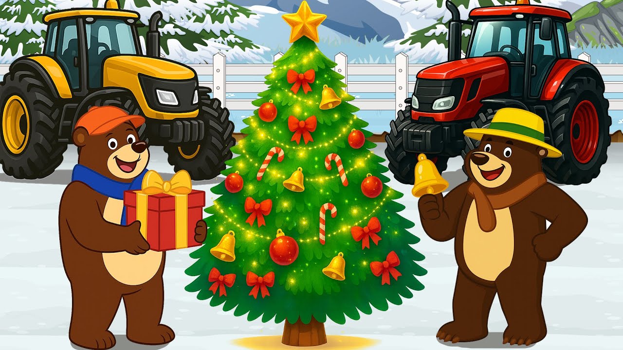 Holiday Fun! Decorating the Christmas Tree with Big Tractors! 🚜🎄 | The Bear's Garage