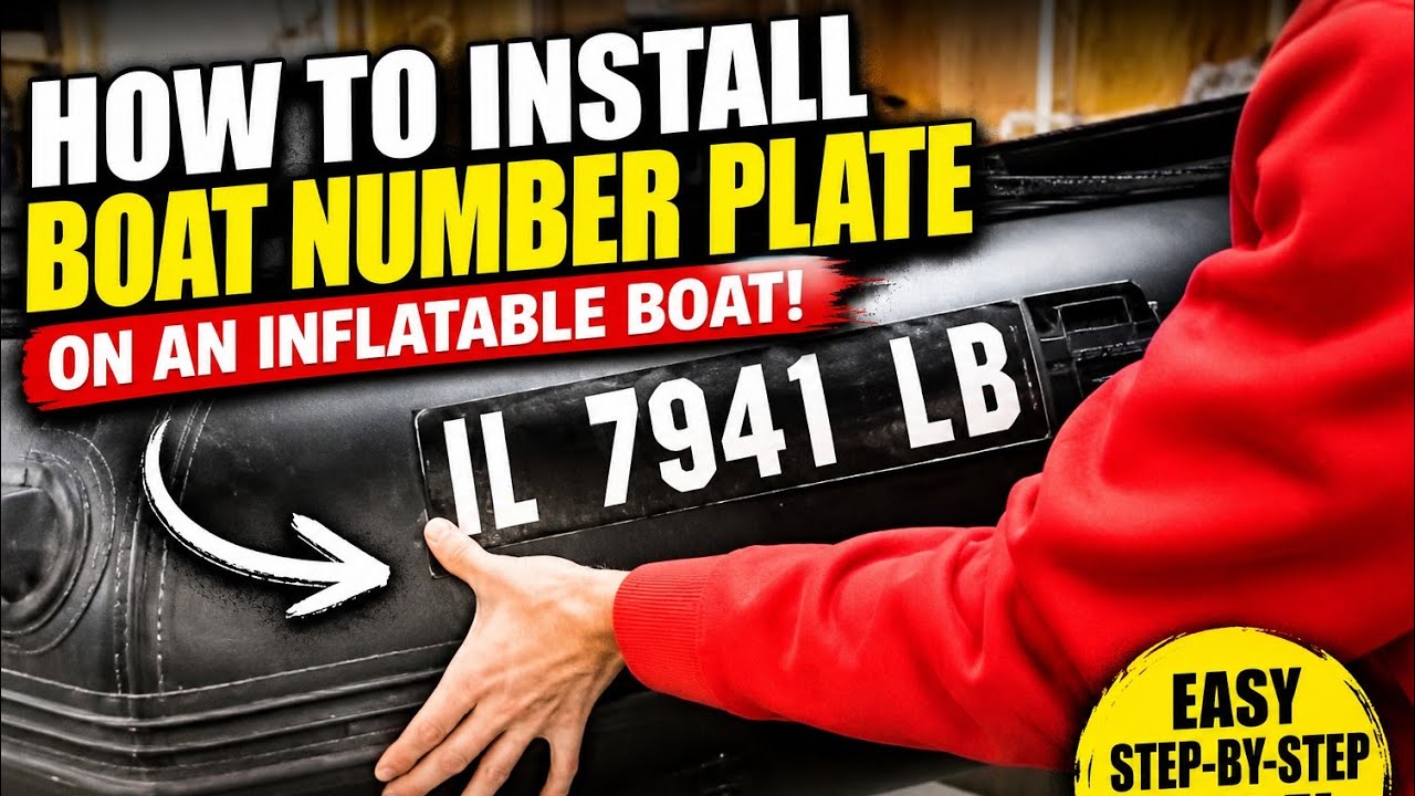 Installing Boat Registration Plate on Inflatable Boat from BoatNumberPlate.com
