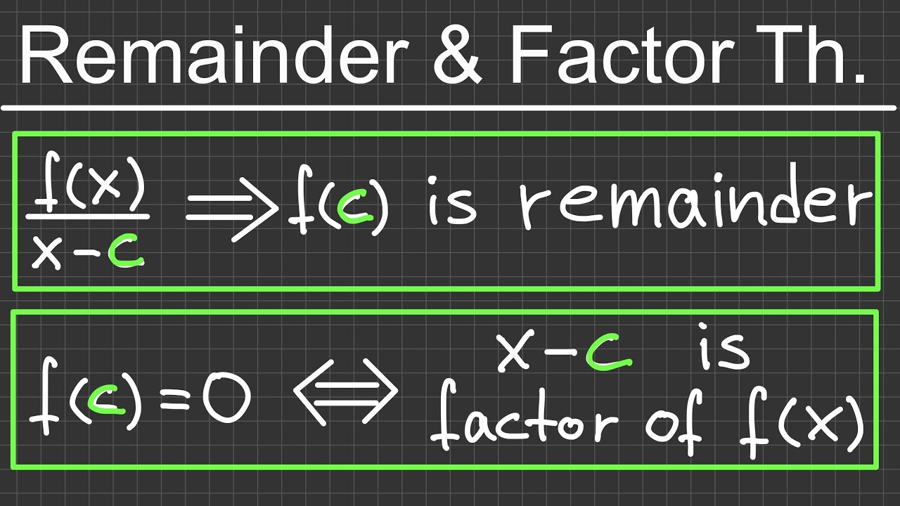 The Remainder Theorem And The Factor Theorem with Examples - Easy Way | The Westcoast Math Tutor