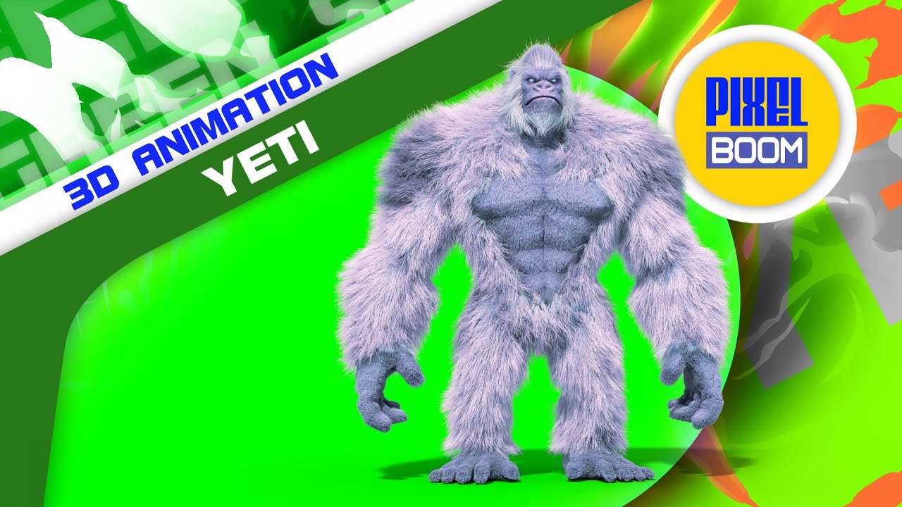 Green Screen Yeti Transformation 3D Animation PixelBoom