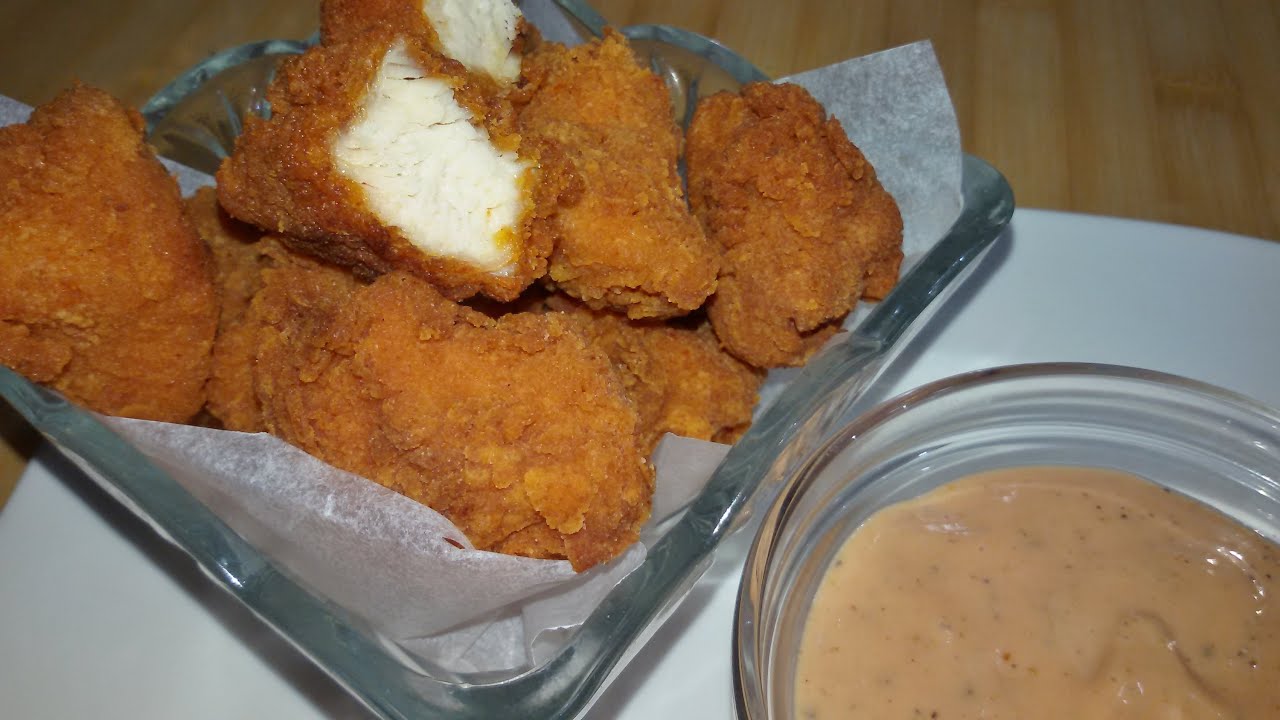 أفضل طريقة لتحضير بوب كورن الدجاج مع صلصة الكوكتيل Chicken popcorn