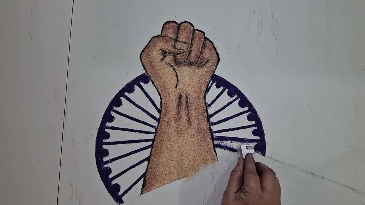 Dr.Babasaheb ambedkar mahaparinirvan day rangoli डाॅ.बाबासाहेब आंबेडकर महापरिनिर्वाण दिन रगोळी 
