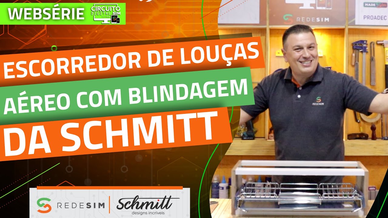 Escorredor de Louças Aéreo com Blindagem e Bandeja Inox da Schmitt