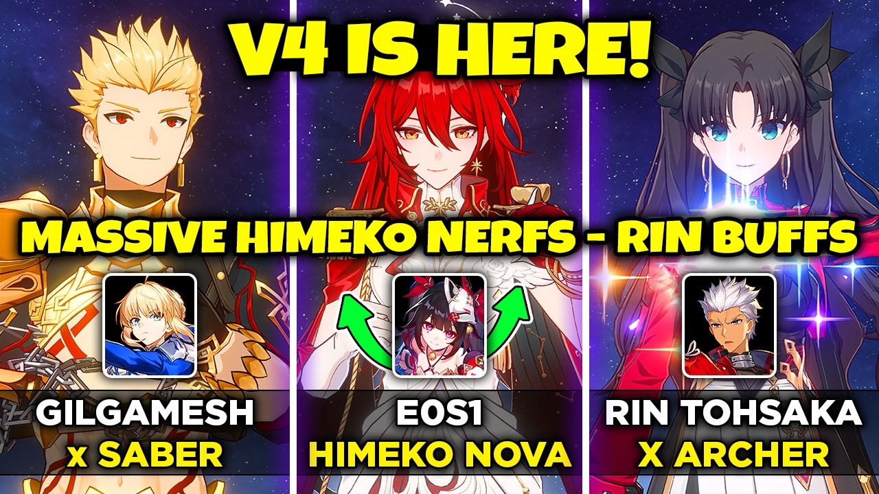 NEW UPDATE! V4 IS HERE - E0 Himeko Nova Nerfed - Gilgamesh Nerfed - Rin Buffed Showcase - HSR 4.4