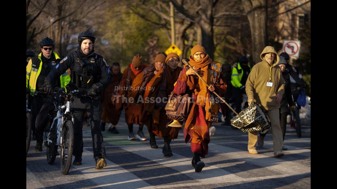 People travel to Washington to see Buddhist monks finish peace walk