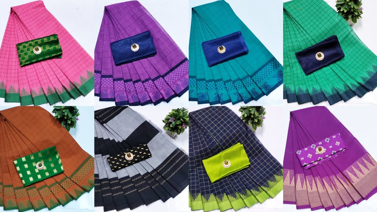 Chettinad checked cotton sarees 💞 Saree without blouse 630+$💞 whatsapp 9786192868 # online payment