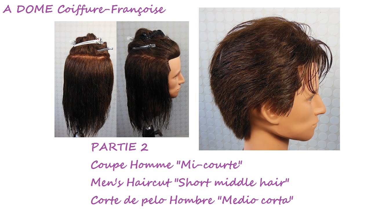Coupe Homme mi-courte-Men's Haircut short middle hair-Corte de pelo Hombre medio corta