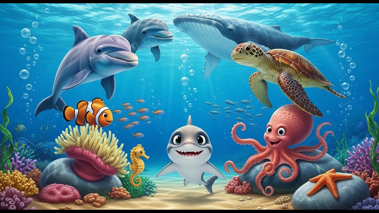 Little Fish Swim Song | Fun Ocean Rhyme for Kids | Nursery Songs for Toddlers & Babies