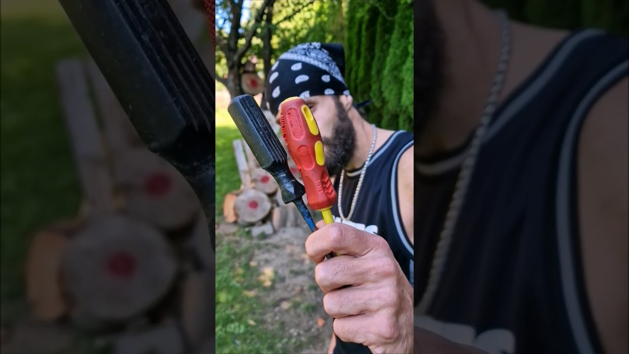2 Screwdriver Throwing Techniques #shorts #tips #tutorial #skills #ninja
