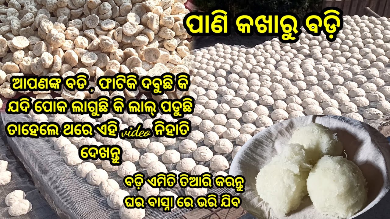 ପାଣି କଖାରୁ ବଡ଼ି |Biri Dali Pani Kakharu Badi Recipe |Water Pumpkin Urad Dal Badi | Odia recipe 