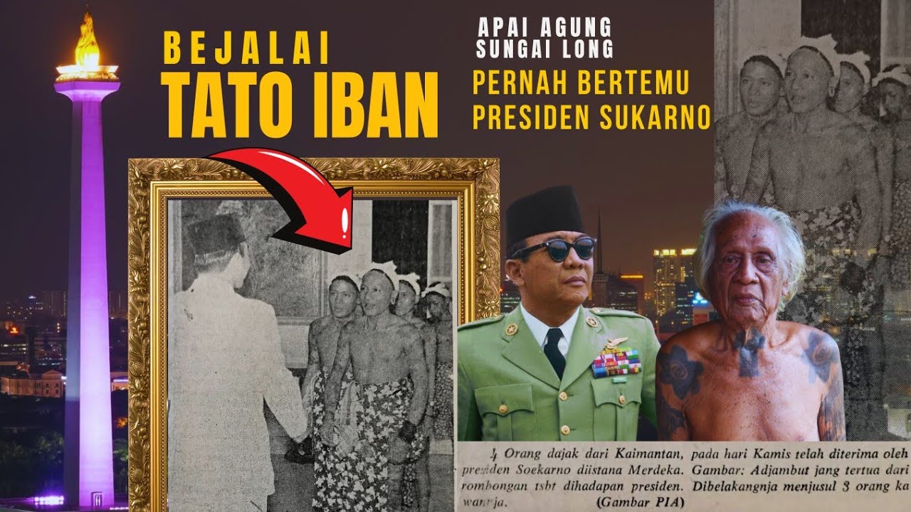 Pernah Bertemu Presiden Sukarno, Bejalai Tato Dayak Iban Apai Agung Sungai Long🔴William Lanjak