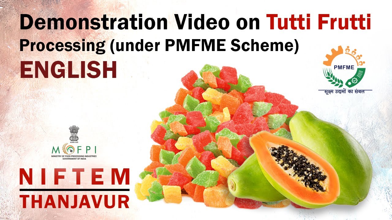 Demonstration Video on Tutti Frutti Processing (under PMFME Scheme) - ENGLISH