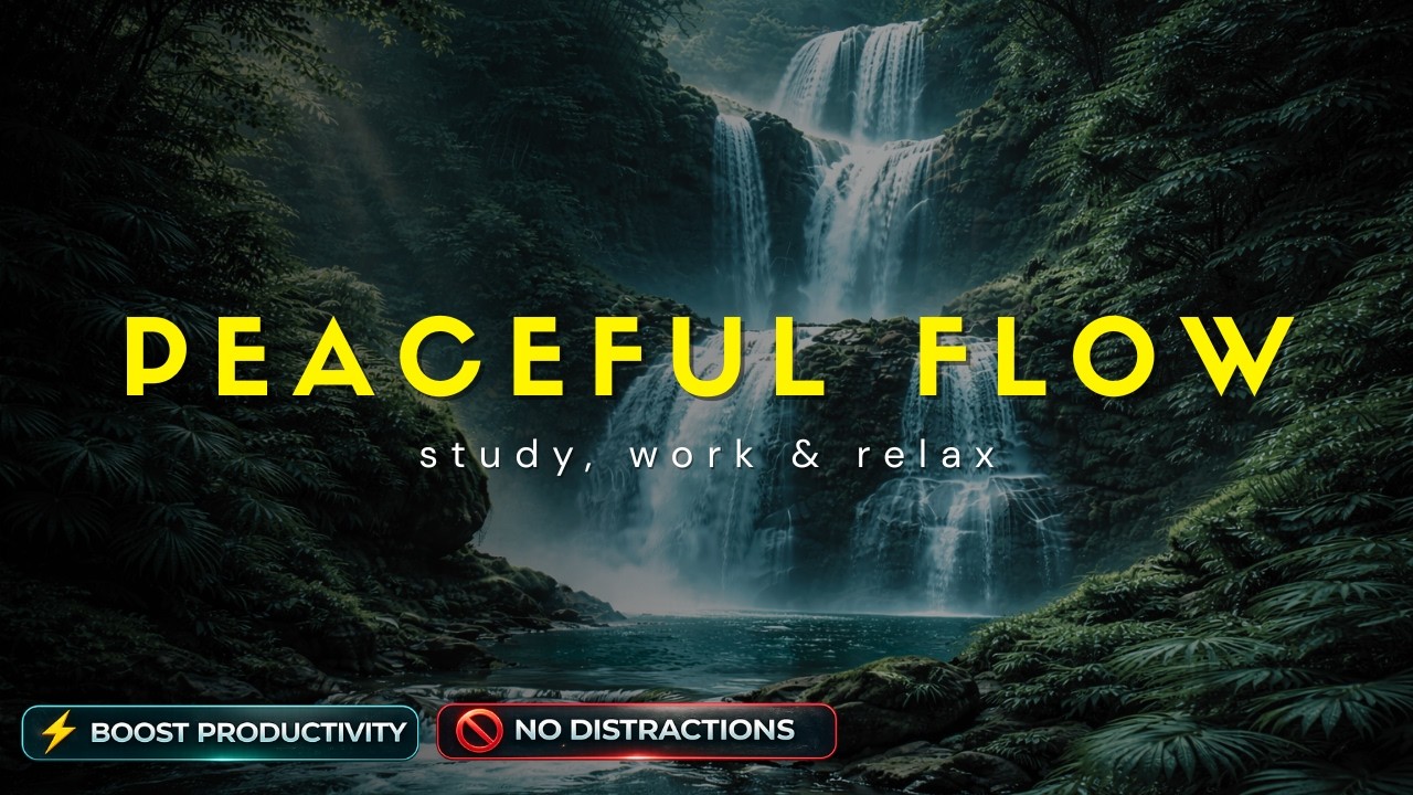 FOCUS MUSIC FOR WORK & STUDYING – FOREST WATERFALL FOR DEEP CONCENTRATION