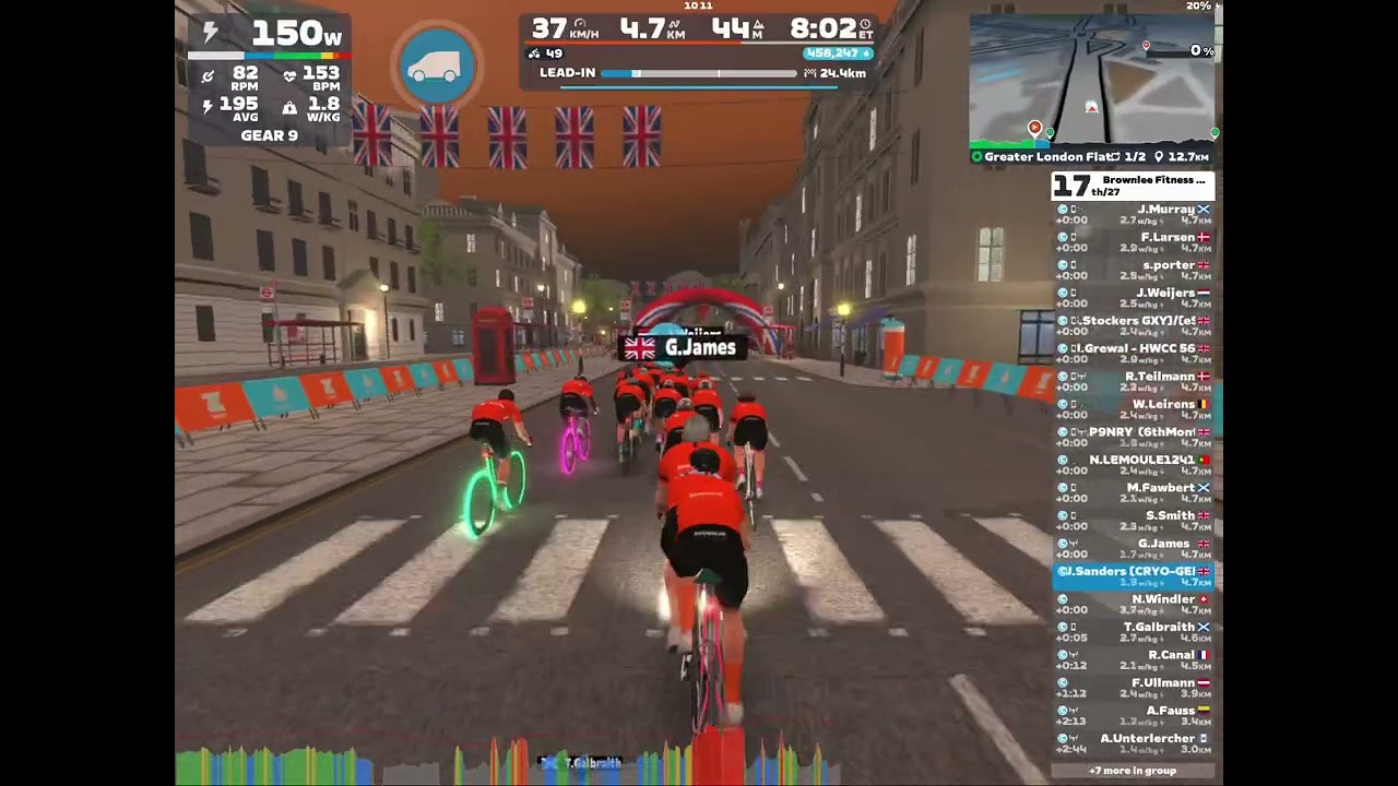 SPRINT WIN 🥇 ZWIFT Brownlee Fitness Greater London Flats (C)