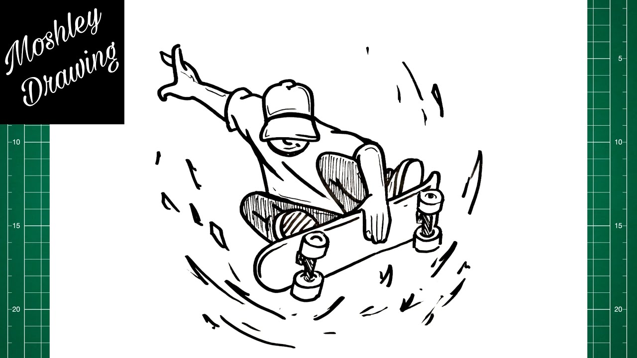 How to Draw a Skateboarder Step by Step