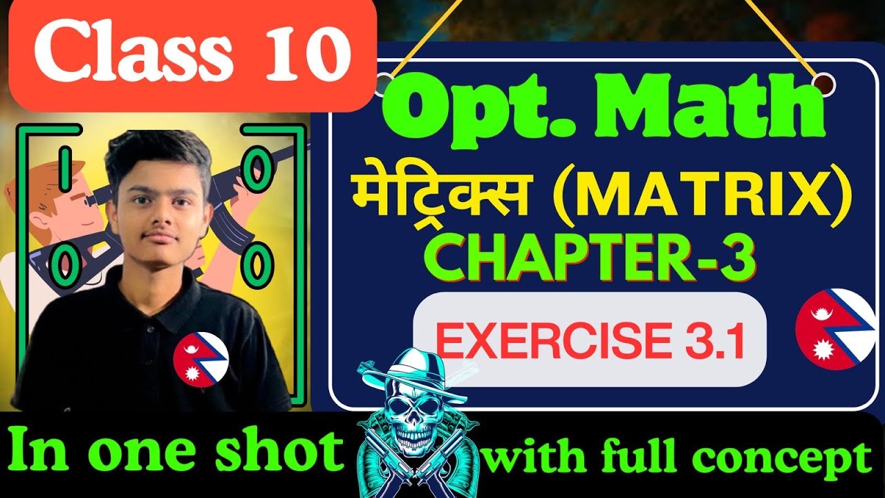 Opt math class 10 matrix exercises 3.1 Determinant of matrix | optional math model question solution