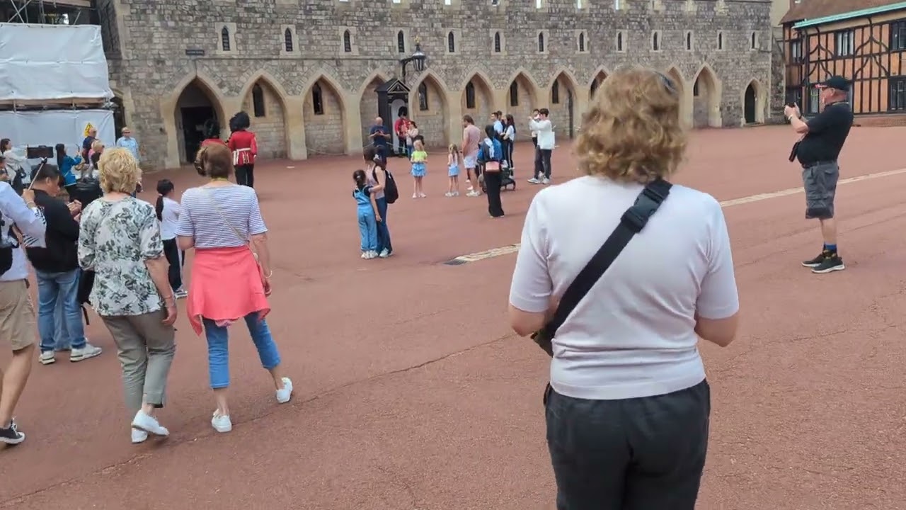 Royal Guards Marching  to Windsor Castle Guard room August 2023 Household Troops