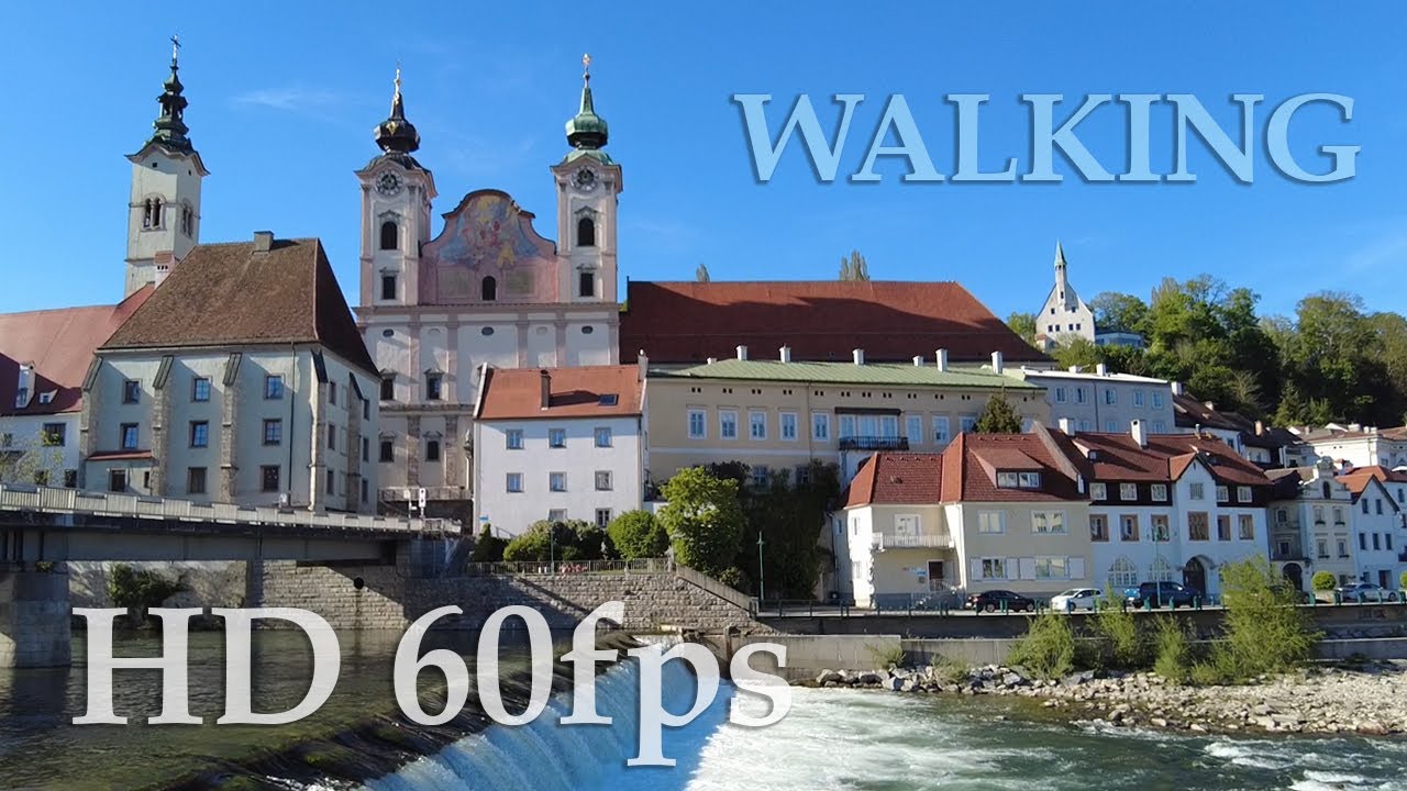 1000 Year Old Medieval Town in Austria 60fps HD Walk through Steyr