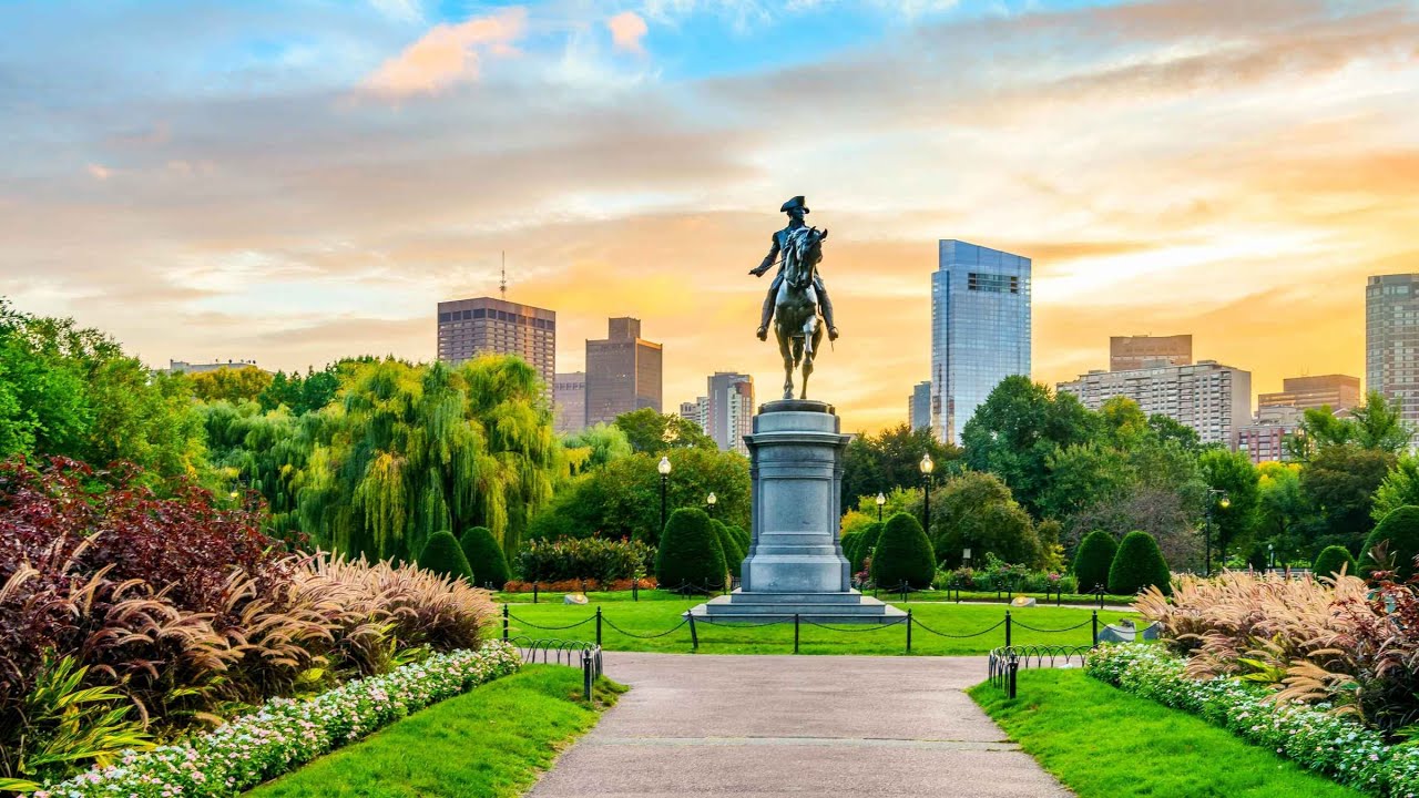 [4K] Boston Walking Tour -- Boston Public Garden & Boston Common