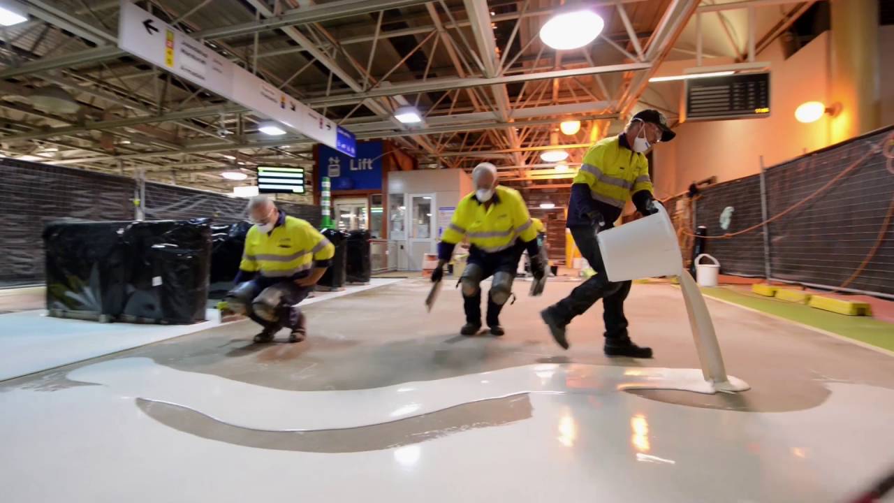 Installation of Flowfast Quartz Scatter - City of Perth Train Station
