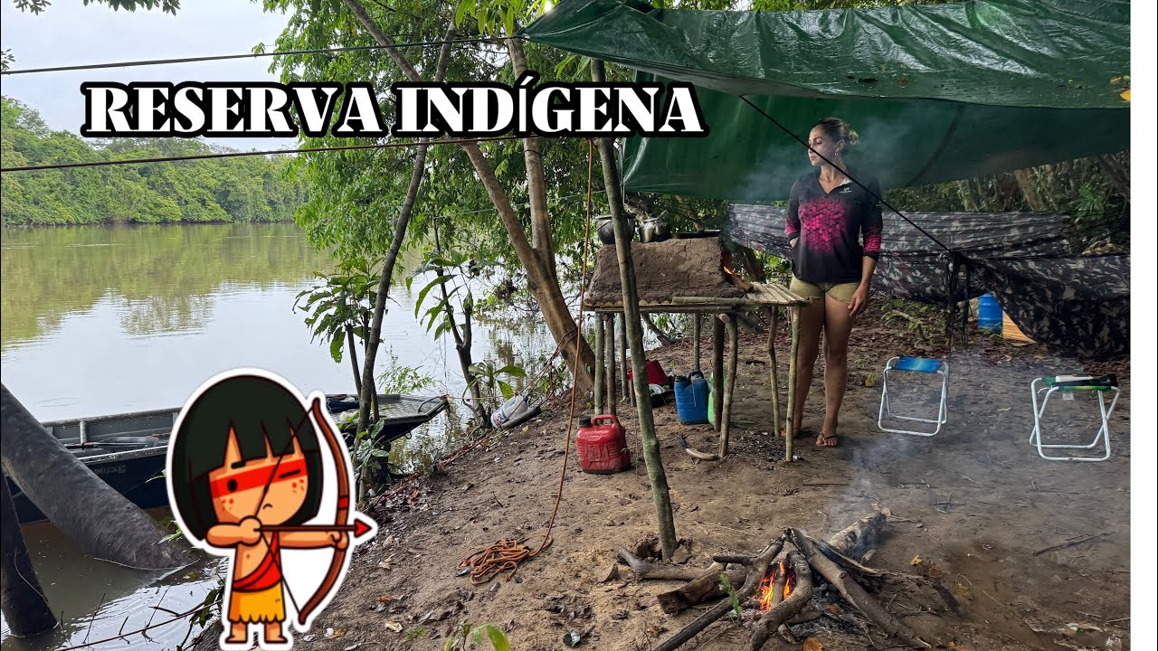 🐆🪷Pescaria no Mato Grosso com  Esturro  da onça do lado do barraco tivemos presença de indígena