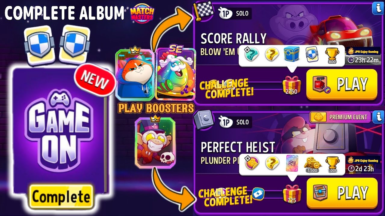 2 Solo/Blow 'Em Up+Rainbow Score Rally/ Plunder Pirates Perfect Heist 725 Score/NEW Album Complete ✅
