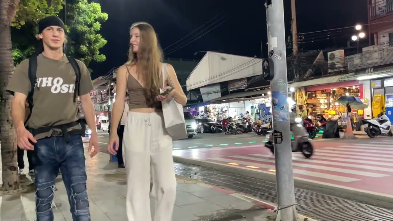 How Thailand now? Pattaya Beach Street Evening Scenes. Looking around.