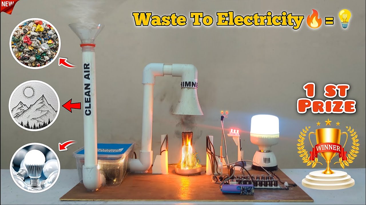 Turn Plastic Waste into FREE Electricity & Ink! DIY World’s Most Amazing Waste to Energy Project 💡🔥