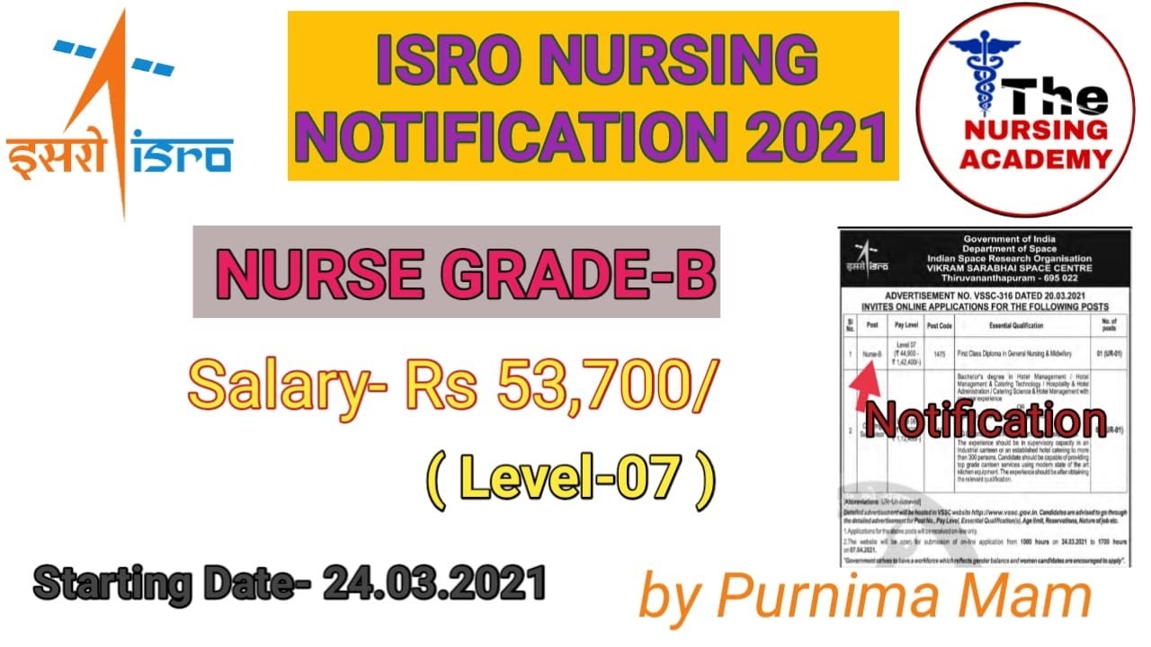 ISRO VSSC STAFF NURSE RECRUITMENT 2021// VSSC THIRUVANANTHAPURAM STAFF NURSE RECRUITMENT 2021