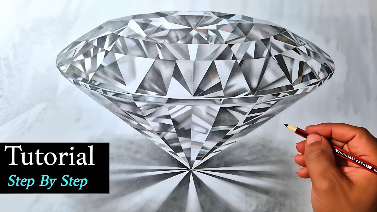 How To Draw A Realistic Diamond | Step By Step For BEGINNERS